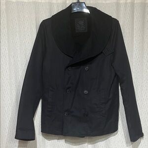 All Saints Classic Black Peacoat